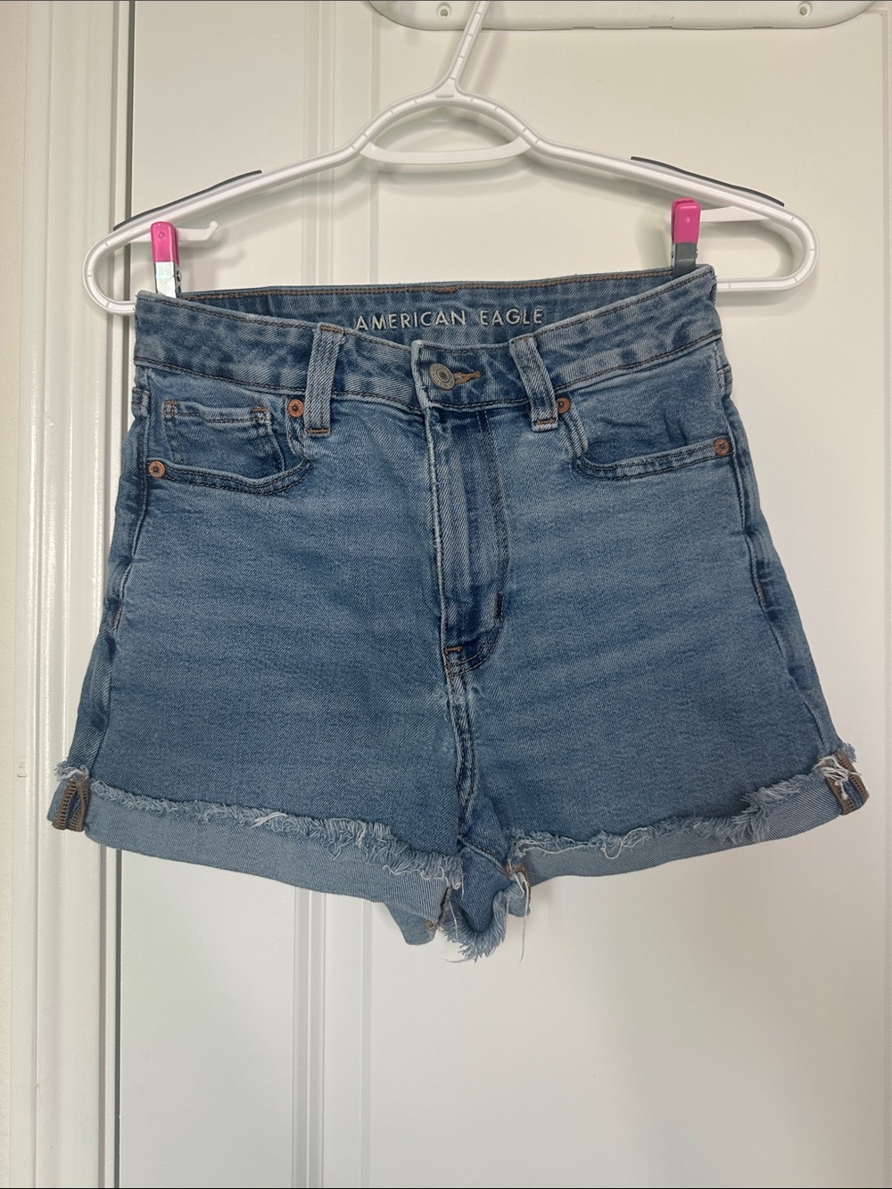 American Eagle Outfitters Stretch Denim Jean Shorts in Blue